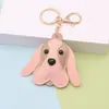Llavero de Perro de Cuero Lindo Dibujo Animado Bulldog Francés Colgante para Bolso Accesorio Pequeño Regalo Adorno Colgante Creativo