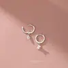 Brincos Florais Doces de Prata S925 Estilo Coreano Simples Elegante Flor de Trevo de Quatro Folhas Cravejada com Diamante Joia de Orelha Atacado Transmissão ao Vivo