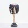 Copa con Forma de Calavera Taza de Resina Vajilla Personalizada Decoración del Hogar Copa de Vino de Calavera con Revestimiento Interior de Acero Inoxidable