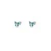 Pendientes de botón de plata de ley S999 con resina de mariposa para mujer, moda de lujo ligero, pendientes simples y exquisitos, cuidado del lóbulo de la oreja, adornos para la oreja