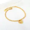 Pulsera de Diseño Minimalista Versátil Europea y Americana, Estilo de Nicho de Lujo Ligero, Chapado en Oro de 18 Quilates, Joyería con Cuentas de Circonita de Colores de Comercio Exterior, Pulsera Transfronteriza