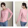 Camisa Base Redonda de Modal 2026 Feminina Outono Manga Longa Moda Respirável Versátil Slim-Fit Camisa Base Interna Top