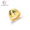 Anillo Cuadrado Grande Nuevo de Acero de Titanio Europeo y Americano Logotipo de Insecto Hierba Anillo para Hombre Acero Inoxidable Anillo de Dedo Accesorios de Pulsera