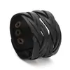 Nova pulseira de couro trançada à mão para homens e mulheres, bracelete largo de couro vintage, acessório punk europeu e americano para casais