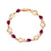 Pulseira coreana em forma de coração vazada elegante flor incrustada de diamantes pulseira feminina pulseira em forma de coração presente de Dia dos Namorados atacado