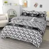 Conjunto de Quatro Peças de Roupa de Cama de Flanela de Algodão Lavado Amiga da Pele Estilo Fresco, Conjunto Simples de Três Peças de Lençol e Capa de Edredom para Cama de Solteiro de Dormitório Estudantil
