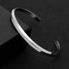 Pulsera simple en forma de C para hombres y mujeres europeos y americanos, accesorios, pulsera abierta de acero inoxidable, chapada en oro de 18 quilates brillante, joyería de mano