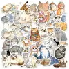 50 Pegatinas Nuevas de Gato Lindo Acuarela Transfronterizas, Adorables Pegatinas de Gato Mascota para Botellas de Agua, Diarios, Tabletas, Calcomanías de PP Impermeables