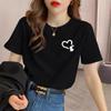 Camiseta de Manga Corta de Algodón Puro Estilo Nuevo Verano 2026 para Mujer, Top Holgado Estilo Coreano para Mujer, Camiseta Básica de Manga Media, Una Pieza Envío Directo