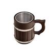 Taza de agua de madera vintage con revestimiento de acero inoxidable, taza de agua, taza de cerveza, pino, cerveza de barril, taza de madera, copa de vino al por mayor