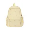 Mochila escolar estampada de color liso con temática de bosque otoñal, un diseño simple y fresco con gran capacidad, perfecta para un look juvenil de campus