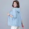 Ropa de Verano Fina para Mujer con Protección Solar, Nuevo Estilo Transfronterizo, Corte Holgado, Talla Grande, Chaqueta Corta Transpirable Casual, Cómoda y Casual