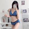 Sujetador sexy de corte profundo en V estilo francés transfronterizo, traje de ropa interior bikini con top de tubo fino y espalda deportiva para mujer