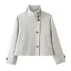Bestseller transfronterizo de AliExpress primavera 2026 nuevo versátil estilo casual cuello mao chaqueta corta 8780450