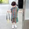 Conjunto de Camisa Rayada de Verano para Niños 2026 Nuevo Estilo Chaleco sin Mangas Fresco para Niños Conjunto de Dos Piezas Ropa de Verano para Bebés