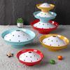 Prato criativo para panela quente de imitação de porcelana prato de barriga peluda taça redonda tigela de taça prato de gelo seco sashimi fumaça carne gorda prato de prato frio comercial