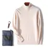 Suéter de punto de lana para hombre de otoño e invierno, cuello alto, suéter de lana casual de cuello semi-alto, suéter básico de cuello redondo para venta al por mayor