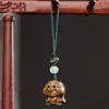 Pingente Chaveiro Coelho de Sândalo Exquisito Elfo Corda Trançada Coelho Fofo Corrente para Celular Cartoon Ornamentos para Pendurar em Bolsas de Homens e Mulheres