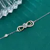 Pulseira de Prata 925 com Moissanite em Formato de Oito para Mulheres, Design Exclusivo com Símbolo do Infinito, Joia Transfronteiriça Europeia e Americana