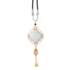 Nuevo collar con flor de ventana Ruyi de brocado estilo Song chino, colgante de tela de brocado de doble cara, accesorio de cuello vintage estilo chino, accesorio para llavero