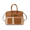 Bolso Tote Patchwork de Color Contrastante para Mujer 2026 Nuevo Bolso de Mano de Gran Capacidad para Viajes Cotidianos Bolso Cruzado Versátil de Gama Alta