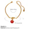 Pulsera Nudosa de Acero Inoxidable Chapado en Oro de 18 Quilates con Colgante de Letra Redondo de Colores Estilo Dulce y Fresco Personalizado Europeo y Americano Joyería para Manos Dopamina