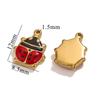 Aço inoxidável Gotejamento de óleo joaninha pulseira Titânio Aço Bug Natal Handmade Pingente Colar DIY Pingente de jóias