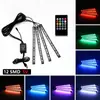 Luz Ambiental para Coche en el Coche, Encendedor USB sin Cables, Aplicación para Teléfono Móvil Controlada por Voz, Luz LED Ambiental para Pies con Infrarrojos
