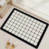 Alfombra antideslizante de baño de cuadros en blanco y negro estilo británico, alfombrilla absorbente de secado rápido para pies, resistente a las manchas de baño, fácil de cuidar, alfombrilla de suelo de tierra de diatomeas
