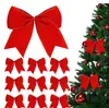 Adornos para Árbol de Navidad con Lazo Rojo Terciopelo Transfronterizos Corona para Fiesta Familiar Estilo Europeo y Americano Regalo de Navidad