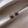Pendientes Geométricos de Plata S925 con Pin de Diamante para Mujer Moda Corea del Sur Pendientes Sencillos de Flor Joyería para Orejas Dulce Versátil de Perla