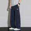 Calça masculina Kong79, corte reto solto, plus size, calça longa esportiva casual fina de verão para homens