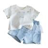 Conjunto para Niñas 2026 Nuevo Verano Estilo Coreano Lindo Moño Camiseta de Manga Corta y Shorts de Mezclilla para Bebés Niñas
