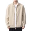 Suéter Cardigan Casual de Zíper com Gola Alta, Novo Estilo Outono 2025 para Homens, Corte Solto, Tamanho Grande, Quente e na Moda