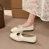 Zapatos de Mujer Más Vendidos en Verano 2026: Zapatos Planos de Diseño de Nicho con Pliegues y Lazo, Boca Baja, Zapatos de Uso Diario Versátiles