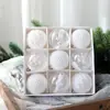 Bolas de Natal Bolas Plásticas Acessórios de Decoração para Árvore de Natal Caixas com Grade de Nove Quadrados 6 Bolas Pintadas Conjunto de Bolas de Formato Especial