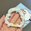 Impresión y teñido malla de flores pequeñas círculo de tripa pequeña primavera y verano nuevo material hecho a mano diy flores dulces alta elasticidad lindo cabello de mujer