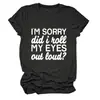 LO SIENTO ¿RODÉ Amazon Ebay Sitio Independiente Camiseta Casual Sencilla para Mujer Cuello Redondo Manga Corta