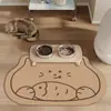 Tapete para Comida de Gato y Perro con Forma de Dibujo Animado, Tapete Absorbente de Tierra de Diatomeas y Resistente a la Suciedad para Mascotas, Secado Rápido, Antideslizante, Resistente al Desgaste, Tapete Anti-Manchas