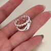 Anillo Simple de Moda Estilo Coreano con Cuentas Irregulares de Doble Capa y Diseño Nicho Hueco