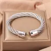 Productos Populares de Comercio Exterior: Pulsera Geométrica Retorcida Única de Acero Inoxidable Moderna Retro, Pulsera de Hilo de Perlas