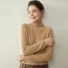 26 Otoño/Invierno Nuevo Llegada Suéter de Cachemira de Cuello Alto para Mujer Jersey Simple de Punto Prenda Interior Elegante Top de Punto Capa Base