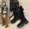 2024 Botas Western Dobráveis de Dupla Utilização Retro com Solado Grosso Botas Novas para Outono e Inverno Salto Grosso Botas Acima do Joelho Botas de Cavaleiro