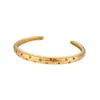 Moda Ins Europea y Americana Simple Elegante Pulsera de Acero de Titanio Joyería Acero Inoxidable Estrella de Ocho Puntas Círculo Circonita Pulsera Abierta para Mujeres