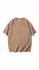 Comércio Exterior Camiseta Básica Cor Sólida Tamanho Plus Size Masculina e Feminina Camiseta de Camada de Base Manga Curta Algodão Puro Pesado Camiseta de Marca Tendência Atacado Personalização
