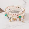 Pulseira com Pingente de Contas Redondas Estilo Boêmio Elástica Multicamadas - Venda Quente Transfronteiriça Europeia e Americana