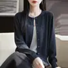 Cárdigan de Lana Clásico con Cuello Redondo para Mujer 2026, Prenda de Punto Holgada y Versátil para Abrigo, Chaqueta Suéter Fina de Primavera y Otoño