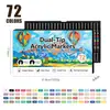 Canetas Marcadoras Acrílicas de Dupla Ponta Macia e Dura Mais Vendidas da Amazon Conjunto de Papelaria para Pintura Infantil Marcadores para Grafite de 120 Cores