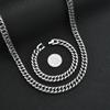 Nuevo Collar de Acero de Titanio Fresado por Cuatro Lados Tejido Doble Tendencia Hip-hop Combinable Simple Cubano Joyería de Acero Inoxidable Hebilla Pulsera