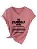 Código da Vovó Amazon Wish Confortável Versátil Casual Feminina Gola V Manga Curta Camiseta para Exportação